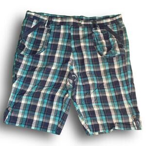 Blue Plaid Shorts sz 1X
